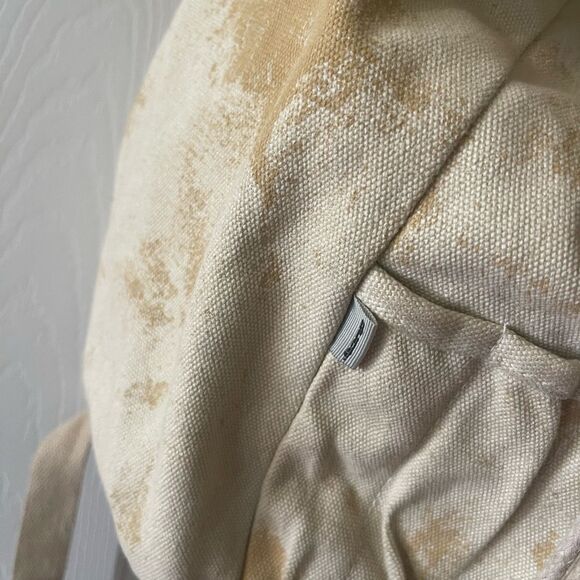 Vintage large canvas & Khaki camel large Backpack silver tone studs & hardwares - Picture 8 of 16